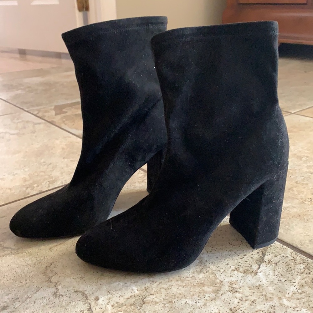 BCBGeneration Black Suede Ankle Booties